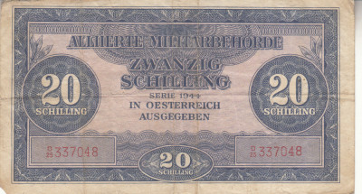 M1 - Bancnota foarte veche - Austria - 20 schilling - 1944 foto