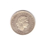 Moneda Elvetia 5 rappen 1988, stare foarte buna, curata, Europa, Cupru-Nichel