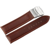 Cumpara ieftin Curea Ceas Piele Naturala Maro 16mm 18mm 20mm 22mm 24mm, Catarama Argintie, Inchidere Deployant, Premium