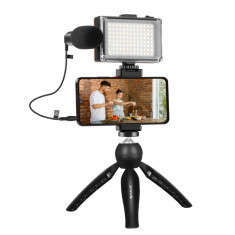 Kit de înregistrare Bsh Video Vlog Microfon Trepied Stand Telefon Clip de montar