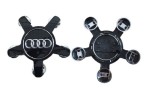 Cumpara ieftin Set 2 capacele Audi 135mm NEGRE tip gheara pentru jante aliaj