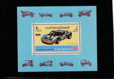 Yemen 1969-Sport,Automobilism,Ford,colita dantelata,MNH,Mi.Bl.146A foto