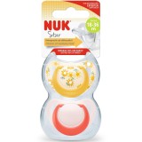 Set 2 suzete NUK STAR, SILICON, 18-36 luni, FLOARE