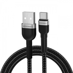 Cablu Date si Incarcare USB-A - USB-C WZK WNBAC1, 20W, 1m, Negru