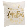 Perna Decorativă Crăciun, Velvet, Ecru, Aurie, 43x43cm, Oem