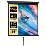 HOMCOM Ecran de proiecție TV și Home Cinema de 85 de inci video proiector 1:1 4K HD, 146L x 146&Icirc; cm | Aosom Romania