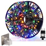 Instalatie Luminoasa LED 50M Multicolor + Suport Autoadeziv 8x8 cm, 8 Jocuri de Lumini, Impermeabila IP44, Multicolor, 50 m