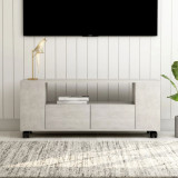 Comodă TV, gri beton, 120x35x48 cm, lemn prelucrat, vidaXL