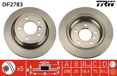 TRW DF2783 Disc frana foto