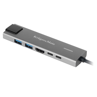 Hub usb tip c hdmi/2x usb3.0/2x usb tip c/rj4 foto