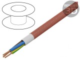 Cablu Electric Rotund 3G 0.75mm&sup2; Textil Roșu