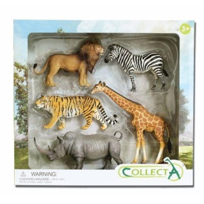 Set de 5 figurine pictate manual animale din savana africana foto