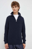 Marc O&#039;Polo pulover de bumbac culoarea albastru marin, cu turtleneck