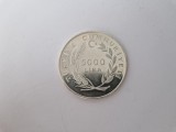 Turkey-Turcia 5000 Lira1984 -Winter Olympics Games -Argint 925.