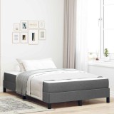 VidaXL Pat cu arcuri cu saltea Gri &icirc;nchis 120 x 190 cm țesătură