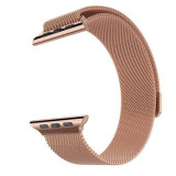Cumpara ieftin Curea metalica de tip Milanese Loop Compatibila cu Apple Watch, 42mm, Gold/Rose, Metal, Very Dream