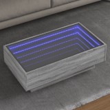 VidaXL Măsuță de cafea cu LED sonoma gri 90x50x30 cm lemn prelucrat