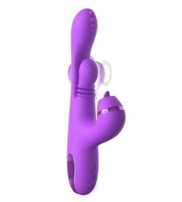 Vibrator IntiMotion Pulse Pro, 4 Motoare Puternice, Functii Multiple, Silicon, USB, Mov, 24 cm foto
