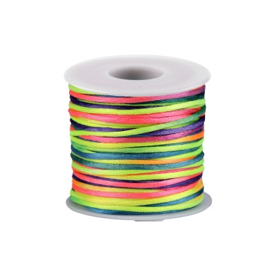 Snur satinat pentru kumihimo diametru 2 mm, 30 m Curcubeu foto