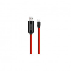 Hoco cablu Lightning IPhone la USB cu timer LED-display-Culoare Roșu