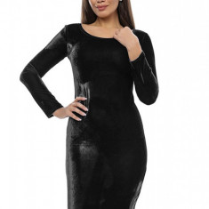 G573-1 Rochie mulata din catifea, cu decolteu rotund