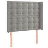 Cumpara ieftin Tablie de pat cu aripioare gri deschis 93x16x118/128 cm catifea