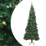 vidaXL Pom de Crăciun Artificial pentru Colț Verde 240 cm PVC și Metal 3397297