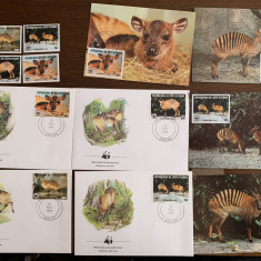 coasta de fildes - antilopa - serie 4 timbre MNH, 4 FDC, 4 maxime, fauna wwf