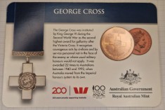 Australia , 25 cents 2017, km#3349, George Cross, coincard foto