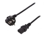 Cablu Alimentare Unghiular CEE 7/7 la IEC C13 75cm Negru, Digitus