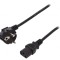 Cablu Alimentare Unghiular CEE 7/7 la IEC C13 75cm Negru