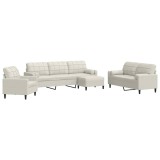 Cumpara ieftin Set de canapele cu perne/rulouri, 4 piese, crem, catifea