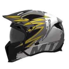 Casca MT Streetfighter SV S Tackle B2 gri mat (ochelari soare integrati) - masca (protectie) barbie si cozoroc detasabile - omologare noua ECE 22.06 -