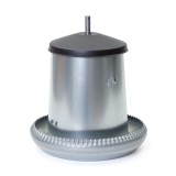 Hrănitoare pasari 8L metal galvanizat, rezistenta exterior/interior, grila anti-risipa, dozare furaj, demontabila curatare