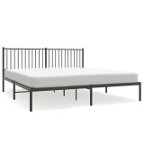 Cumpara ieftin Cadru de pat metalic cu tablie, negru, 180x200 cm