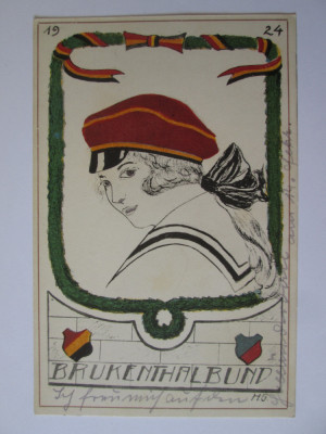 Rară! Carte poștala Sibiu:Brukenthalbund 1924,circulată 1925 foto