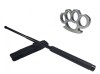Set Autoaparare: Baston Telescopic Police 49cm, Box Argintiu 0.5cm. Metalic, Extensibil, Compact 20cm. Ideal pentru Protectie si Siguranta