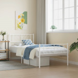 VidaXL Cadru de pat metalic cu tăblie de cap/picioare, alb, 90x190 cm
