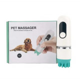 Aparat de masaj SpectrumPoint&reg; pentru caini si pisici, 3 moduri si 5 capete pentru masaj complet al corpului si ameliorarea tensiunii, Portabil, Alb
