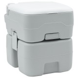 vidaXL Toaletă portabilă, gri &amp; alb, plastic, 20 L