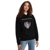 Hanorac dama negru - Give me space - XL