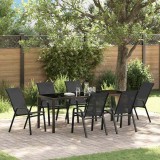 Cumpara ieftin Set de masă pentru grădină 7 pcs Negru Textilene și oțel