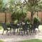 Set de masă pentru grădină 7 pcs Negru Textilene și oțel