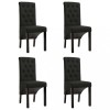 Scaune de bucatarie, 4 buc., negru, material textil