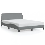 VidaXL Cadru de pat fără saltea, gri deschis, 140x200 cm, textil