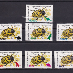 ROMANIA 1999 LP 1480 INSECTE SUPRATIPAR SERIE MNH