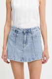 Answear Lab fustă și pantaloni denim neted, medium waist