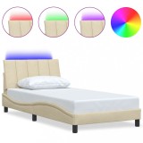 Cumpara ieftin Cadru de pat fara saltea, Hanko, crem, 100x200 cm, textil