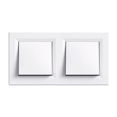 Nova kettős egy &amp;aacute;ramk&amp;ouml;r&amp;ouml;s egyp&amp;oacute;lus&amp;uacute; kapcsol&amp;oacute; 10A 250V 101 feh&amp;eacute;r kerettel foto