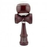 Kendama X Originala, Profesionala, Super Sticky Legendary, Rulment Metalic cu Ata 55 cm, Alb/Maro